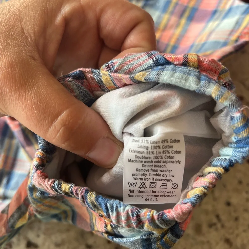 New - Janie and Jack Plaid Sleeveless Baby Romper - Picture 6 of 7